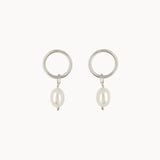 Silver Minimal Pearl Studs