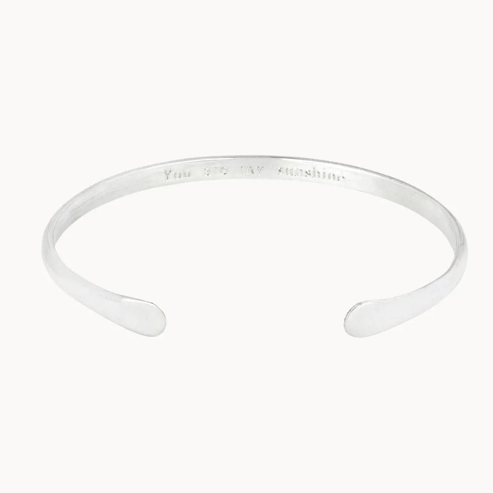 Silver Personalised Cuff Bangle