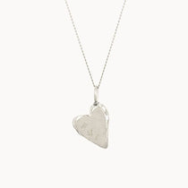 Silver Personalised Handformed Heart Pendant Necklace