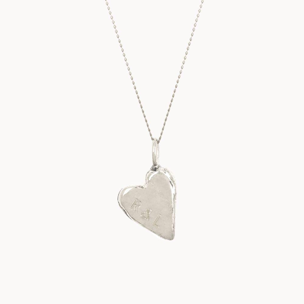 Silver Personalised Handformed Heart Pendant Necklace