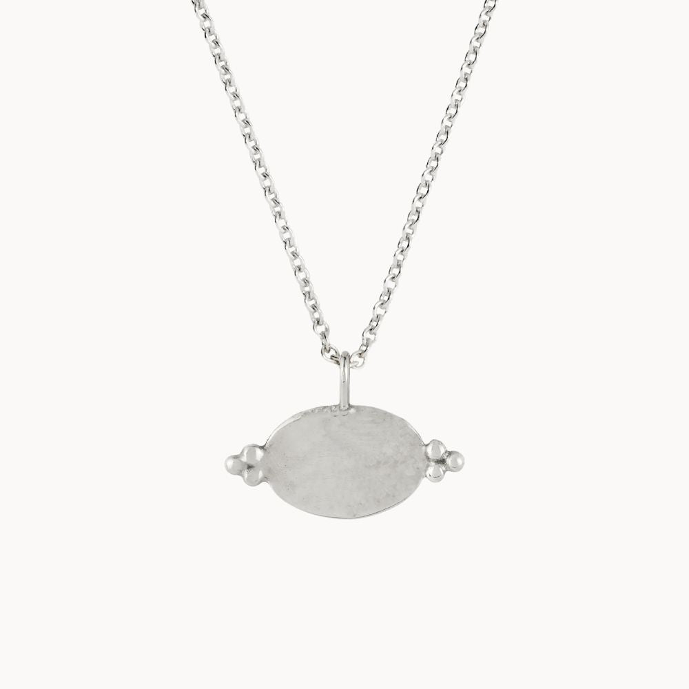 Silver Personalised Ornate Oval Pendant Necklace