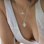 Silver Personalised Ornate Oval Pendant Necklace