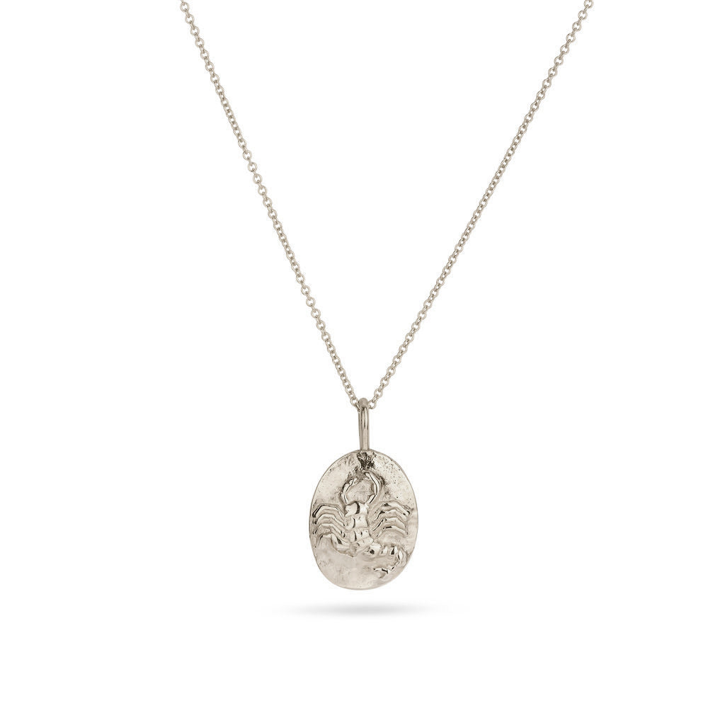 Silver Personalised Scorpio Necklace