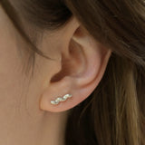 Silver Revolution Bar Stud Earrings