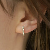 Silver Revolution Bar Stud Earrings
