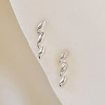 Silver Revolution Bar Stud Earrings