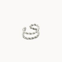 Silver Twisted Double Ear Cuff-Earcuffs-Wild Fawn Jewellery