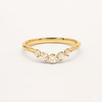The Dainty Diamond Curved Wedding Ring-Wedding Ring-Wild Fawn Jewellery