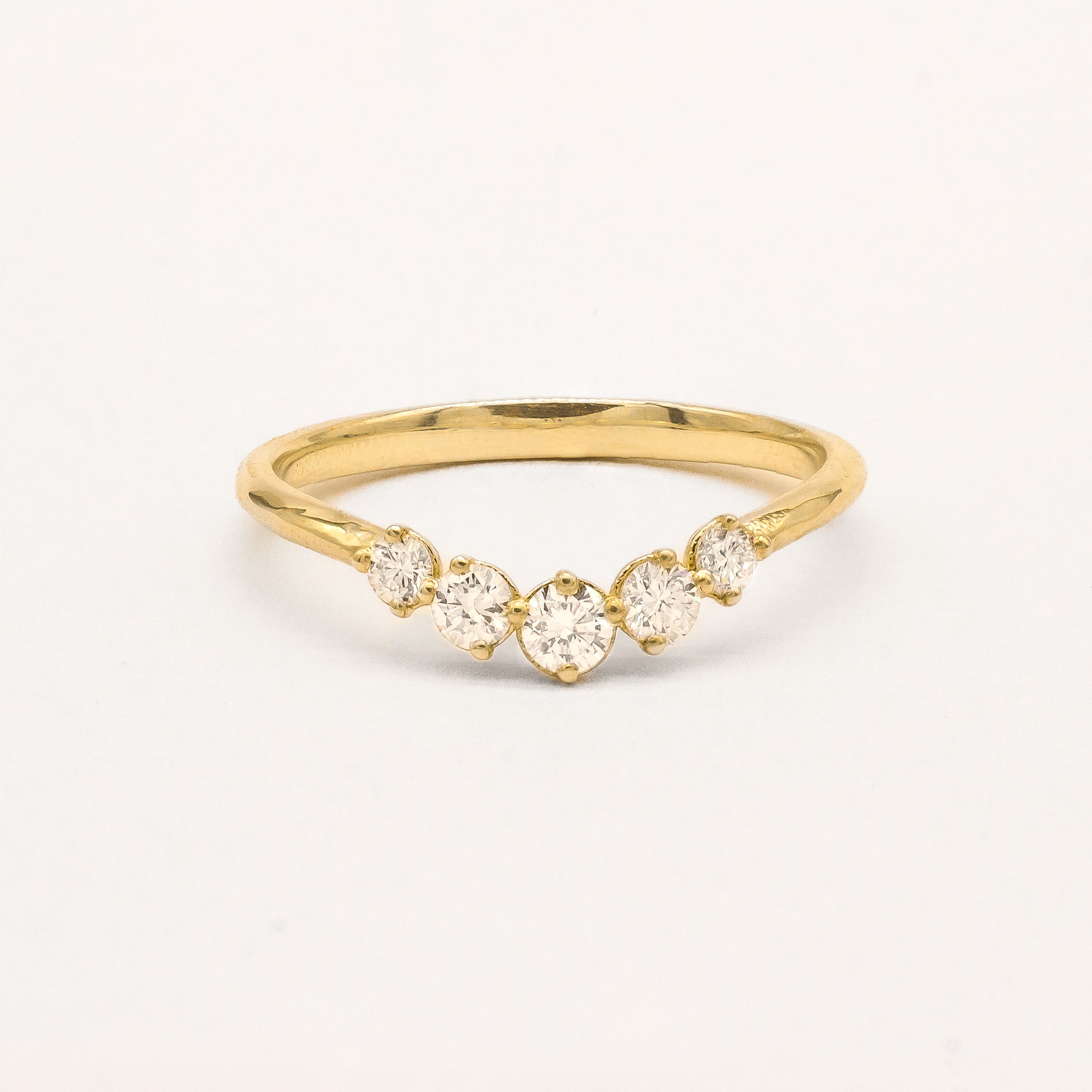 The Dainty Diamond Curved Wedding Ring-Wedding Ring-Wild Fawn Jewellery