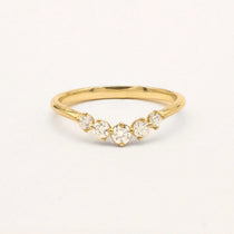 The Dainty Diamond Curved Wedding Ring-Wedding Ring-Wild Fawn Jewellery