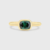 Solitaire Green Sapphire East to West Engagement Ring