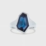 Statement 18ct White Gold Kite Sapphire Engagement Ring