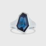 Statement 18ct White Gold Kite Sapphire Engagement Ring