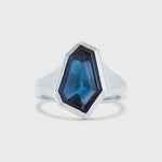 Statement 18ct White Gold Kite Sapphire Engagement Ring