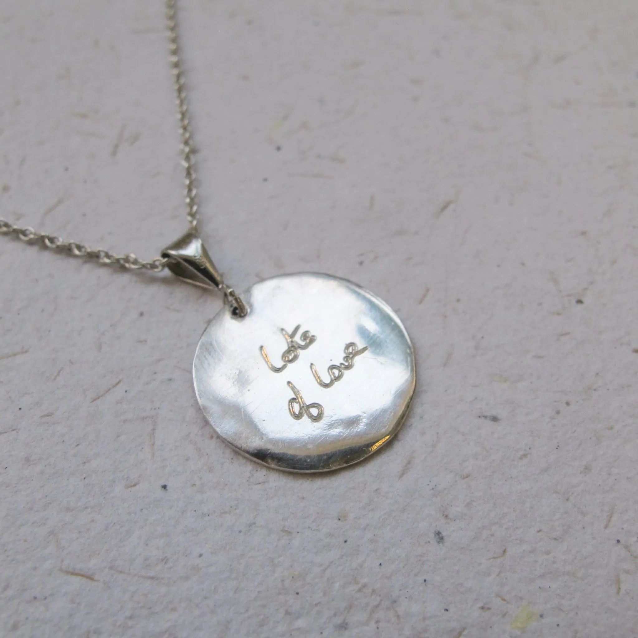 Sterling Silver Handwriting Necklace