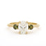 Oval Diamond and Green Tourmaline Trilogy Engagement Ring-Engagement Rings-Wild Fawn Jewellery