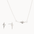 white gold four-point star shaped necklace and earrings set on a white background