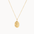 Gold virgo necklace with a pendant on a white background