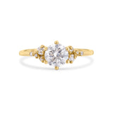 9ct Gold Diamond Cluster Engagement Ring on a white background