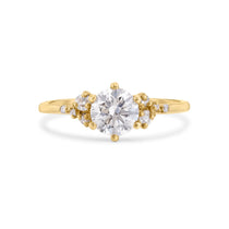 9ct Gold Diamond Cluster Engagement Ring on a white background