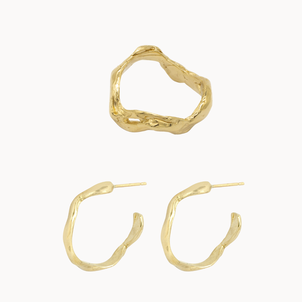 The Wave Jewellery Set - Gold-Wild Fawn Jewellery