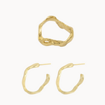 The Wave Jewellery Set - Gold-Wild Fawn Jewellery