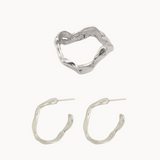 The Wave Jewellery Set - Silver-Wild Fawn Jewellery