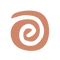 illustrated spiral icon in a peachy pink colour