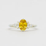 Yellow Sapphire and Lab Grown Diamond Engagement Ring