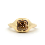 Asscher Cut Brown Diamond Engagement Ring with Compass Setting-Engagement Rings-Wild Fawn Jewellery