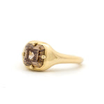 Asscher Cut Brown Diamond Engagement Ring with Compass Setting-Engagement Rings-Wild Fawn Jewellery