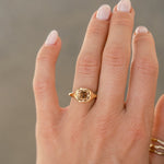 Asscher Cut Brown Diamond Engagement Ring with Compass Setting-Engagement Rings-Wild Fawn Jewellery