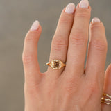 Asscher Cut Brown Diamond Engagement Ring with Compass Setting-Engagement Rings-Wild Fawn Jewellery