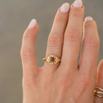 Asscher Cut Brown Diamond Engagement Ring with Compass Setting-Engagement Rings-Wild Fawn Jewellery