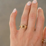 Asscher Cut Brown Diamond Engagement Ring with Compass Setting-Engagement Rings-Wild Fawn Jewellery