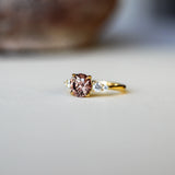 5-Stone Brown Round Diamond Engagement Ring-Engagement Rings-Wild Fawn Jewellery
