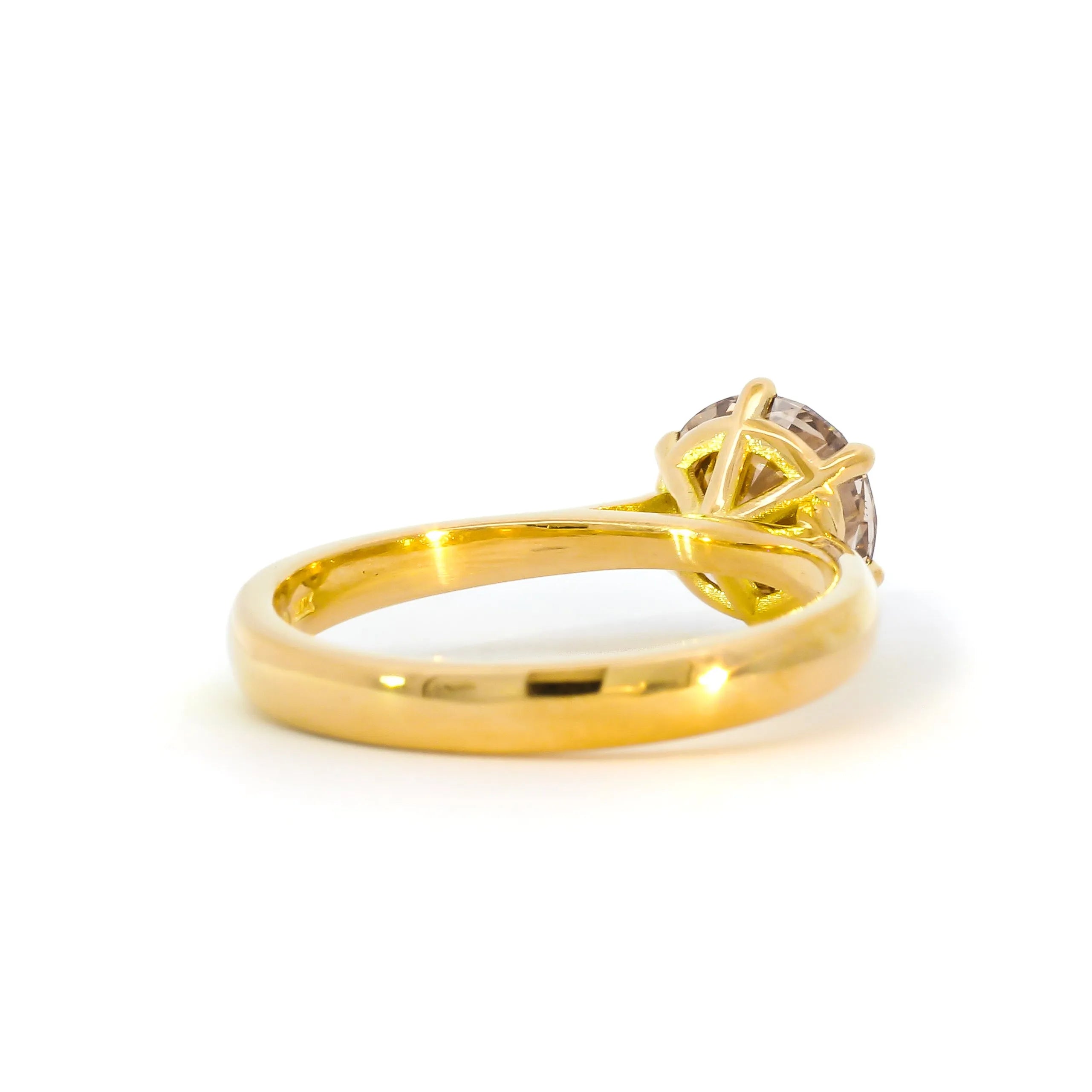 Solitaire Brown Diamond Engagement Ring-Engagement Rings-Wild Fawn Jewellery