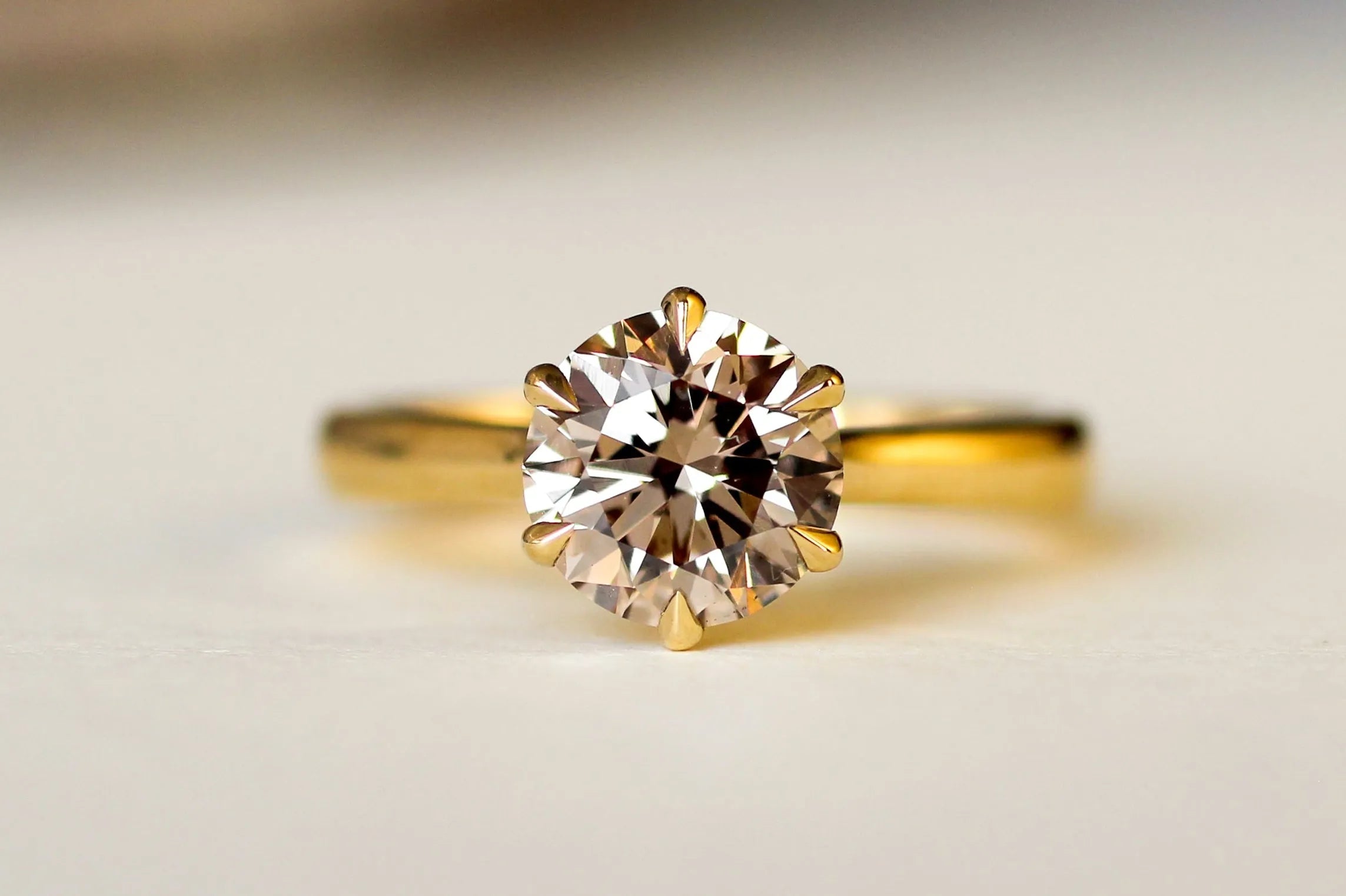 Solitaire Brown Diamond Engagement Ring-Engagement Rings-Wild Fawn Jewellery