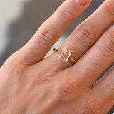 Light Brown Emerald Cut Solitaire Engagement Ring-Engagement Rings-Wild Fawn Jewellery