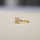 Light Brown Emerald Cut Solitaire Engagement Ring-Engagement Rings-Wild Fawn Jewellery
