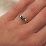 East-West Parti Sapphire Emerald Cut Trilogy Engagement Ring-Engagement Rings-Wild Fawn Jewellery