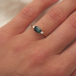 East-West Parti Sapphire Emerald Cut Trilogy Engagement Ring-Engagement Rings-Wild Fawn Jewellery