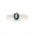 Solitaire Blue Sapphire Molten Organic Engagement Ring on a white background