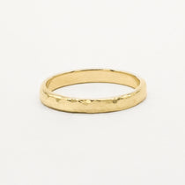 The Chunky Hammered Wedding Ring - D Shape-Wedding Ring-Wild Fawn Jewellery