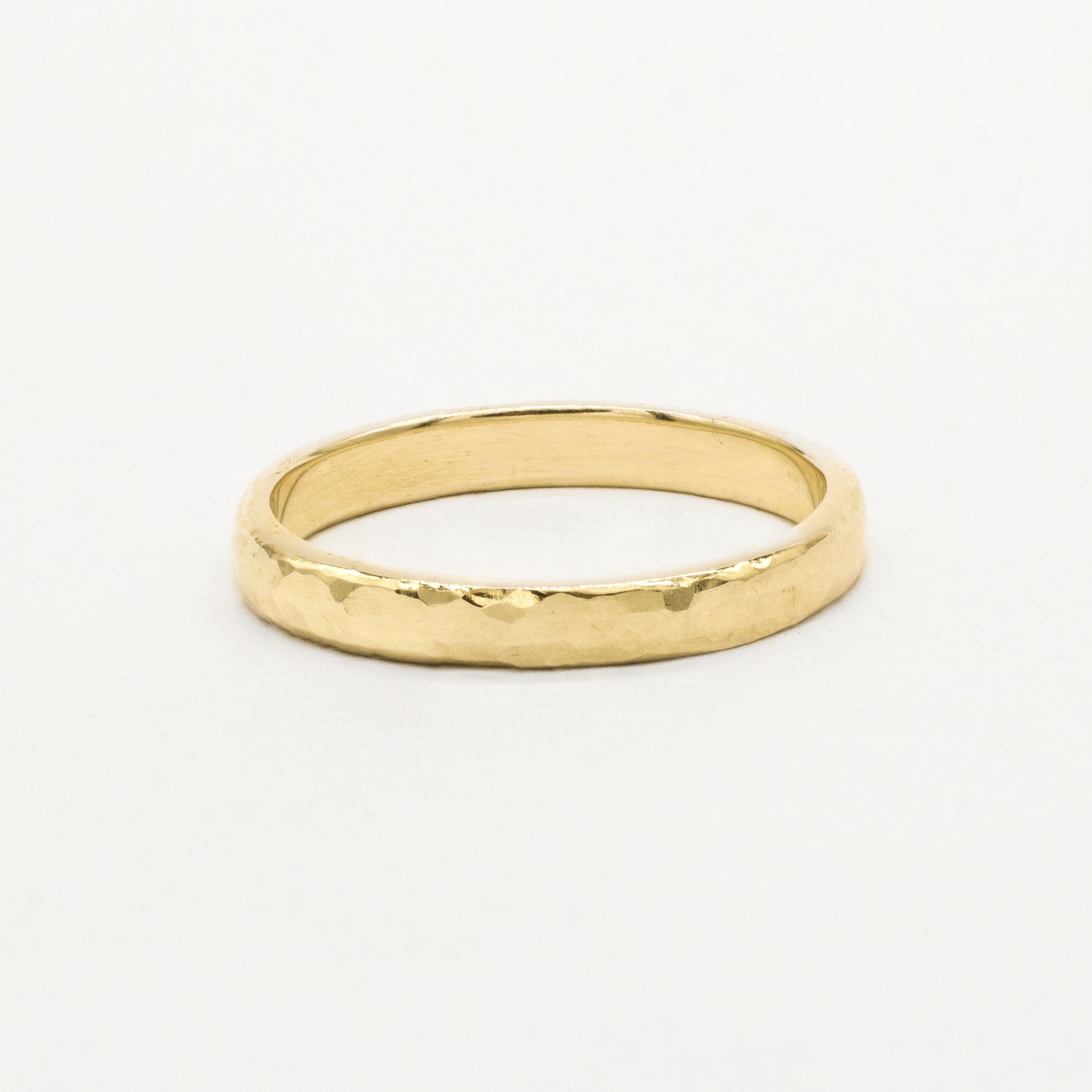 The Chunky Hammered Wedding Ring - D Shape-Wedding Ring-Wild Fawn Jewellery