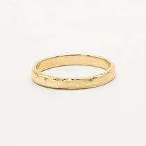 The Chunky Hammered Wedding Ring - D Shape-Wedding Ring-Wild Fawn Jewellery