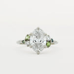 9ct White Gold Diamond & Sapphire Cluster Engagement Ring-Engagement Rings-Wild Fawn Jewellery