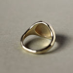back view of gold signet ring