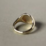 back view of gold signet ring
