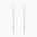 Pair of white gold hook dangle earrings with molten drop detail on a white background